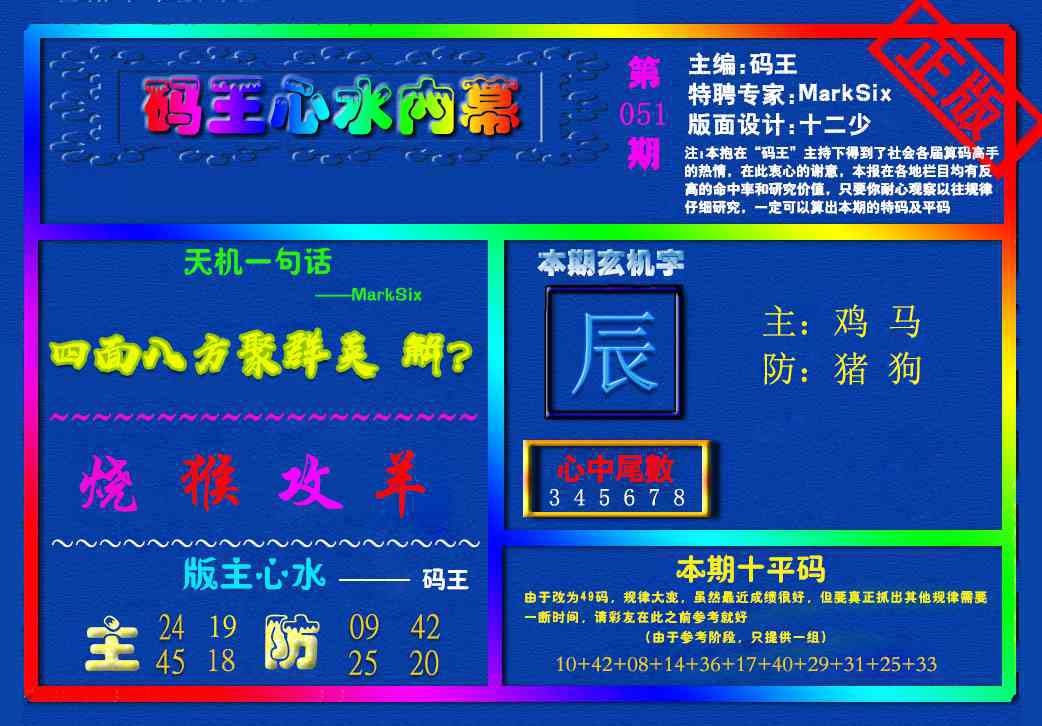 051期{码王雷锋}内幕报[图]