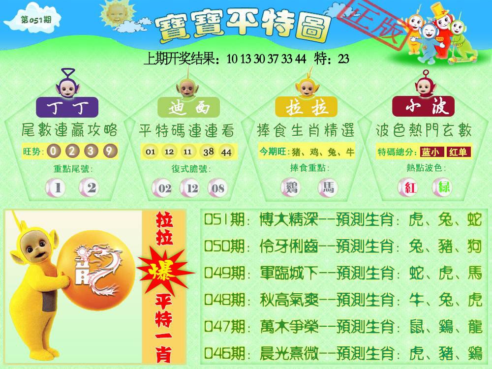 051期天线宝宝平特图[图]