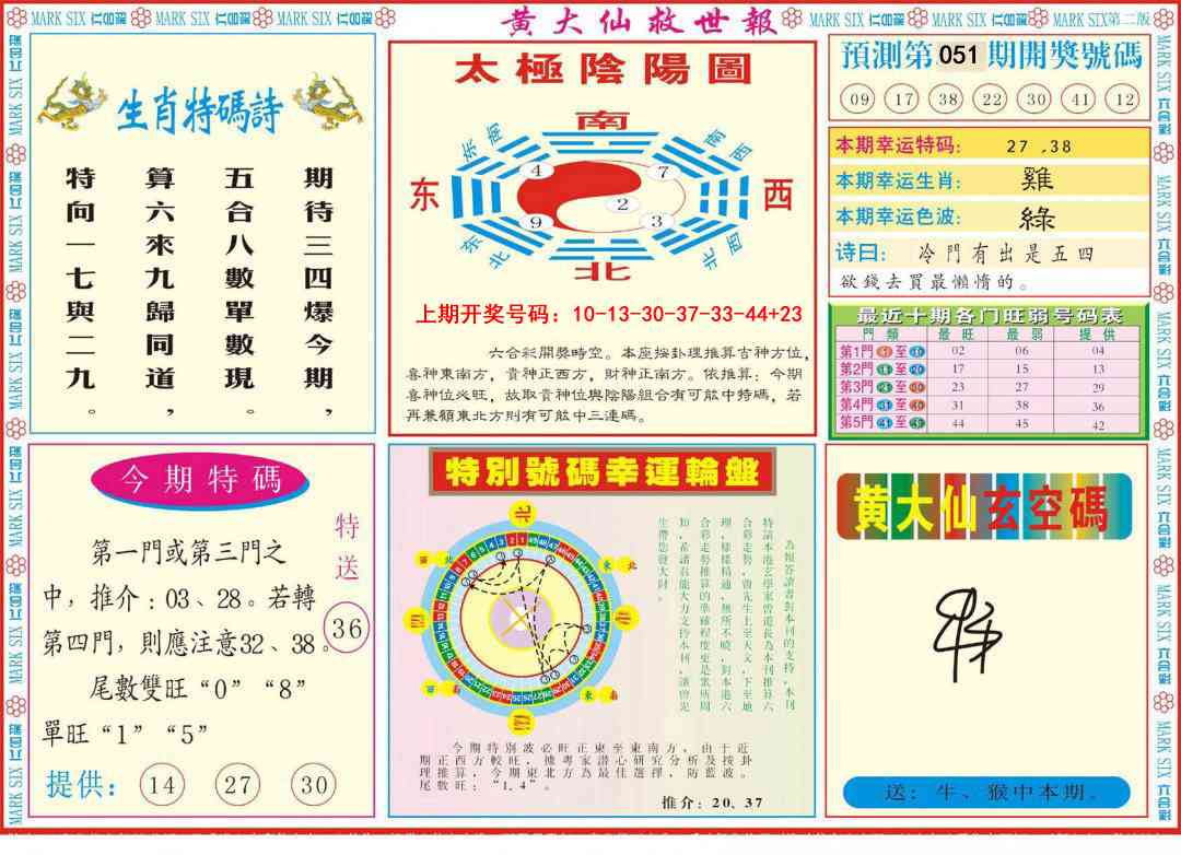 051期新黄大仙救世B[图]