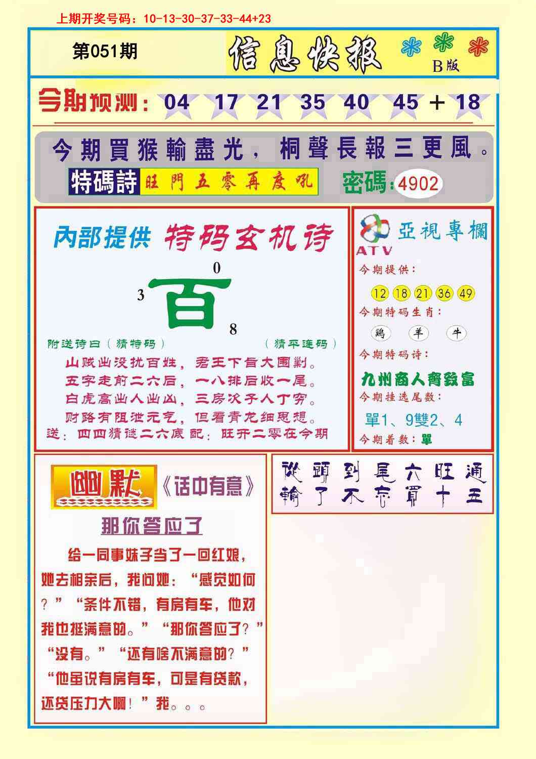 051期信息快报B[图]