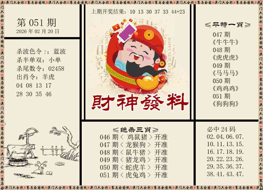 051期财神发料[图]