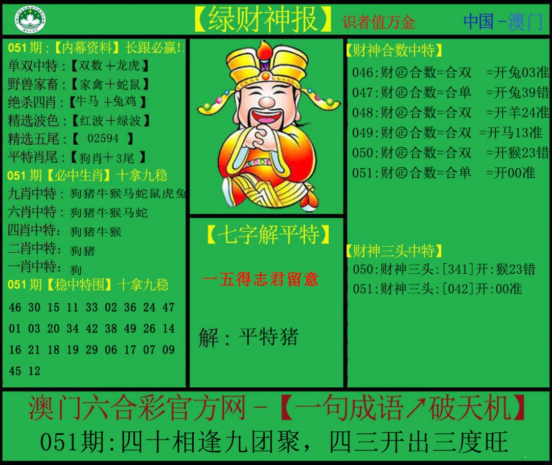 051期绿财神[图]