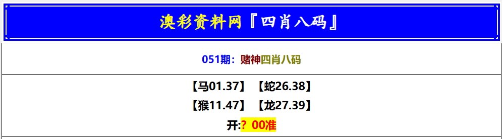 051期赌神四肖八码[图]