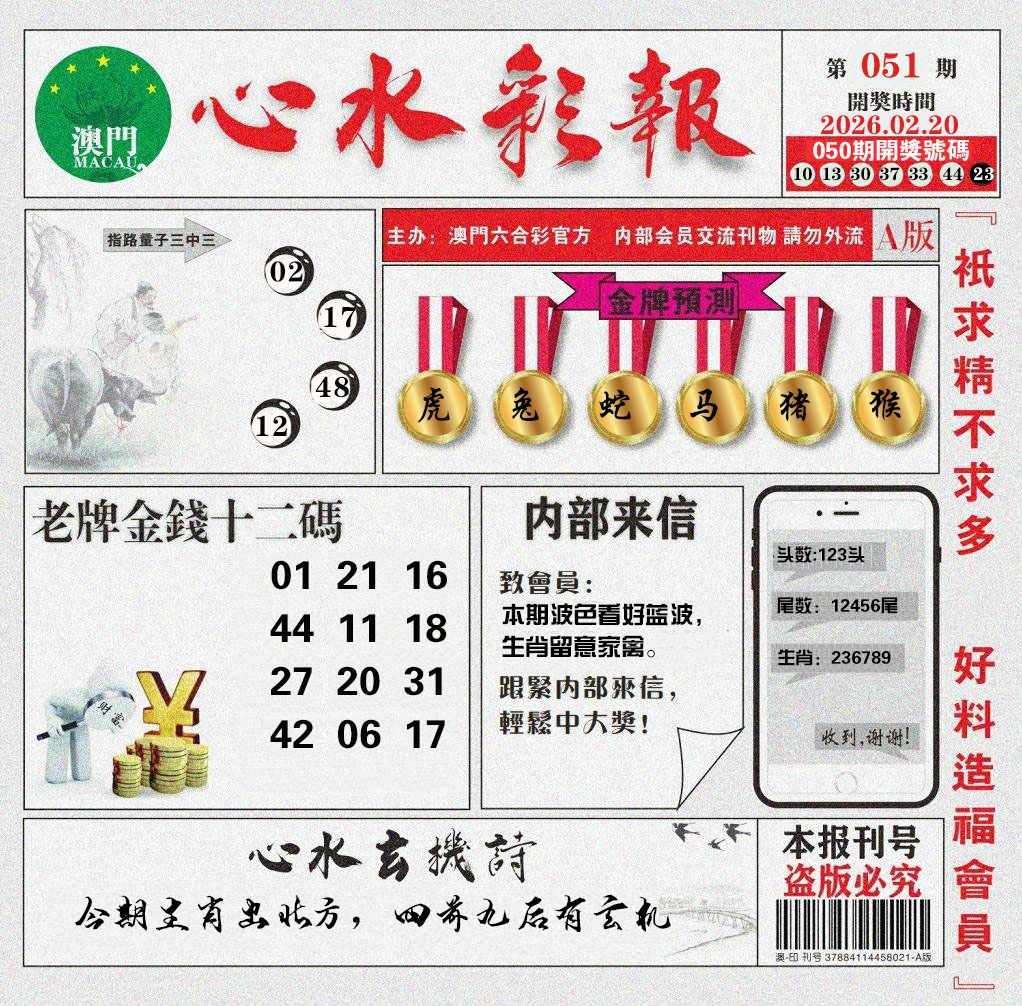 051期心水彩报[图]