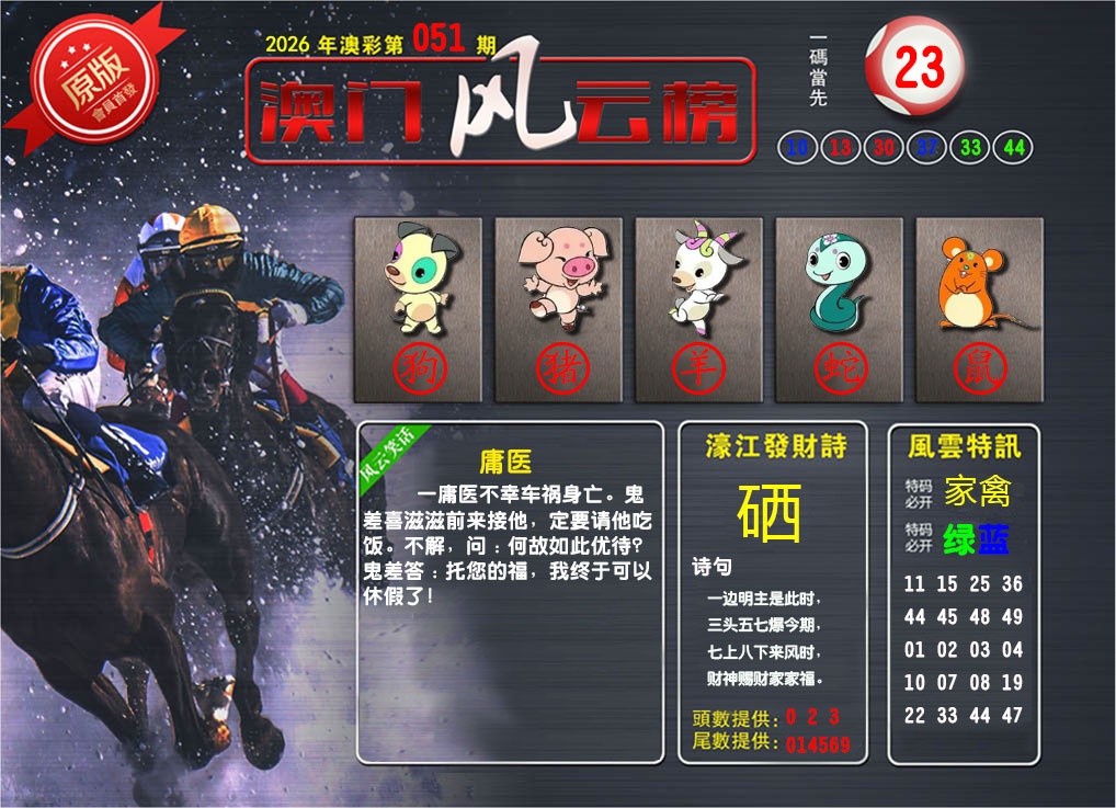 051期澳门风云榜[图]