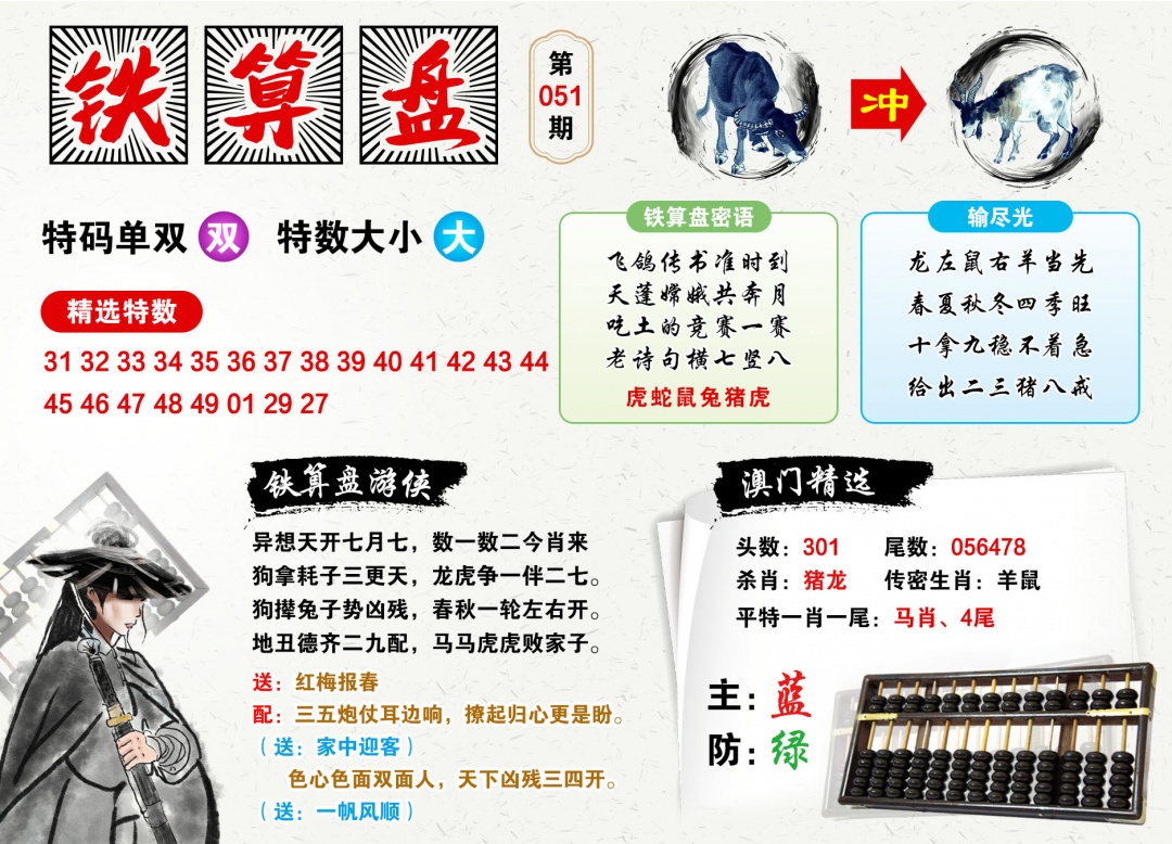 051期澳门铁算盘[图]