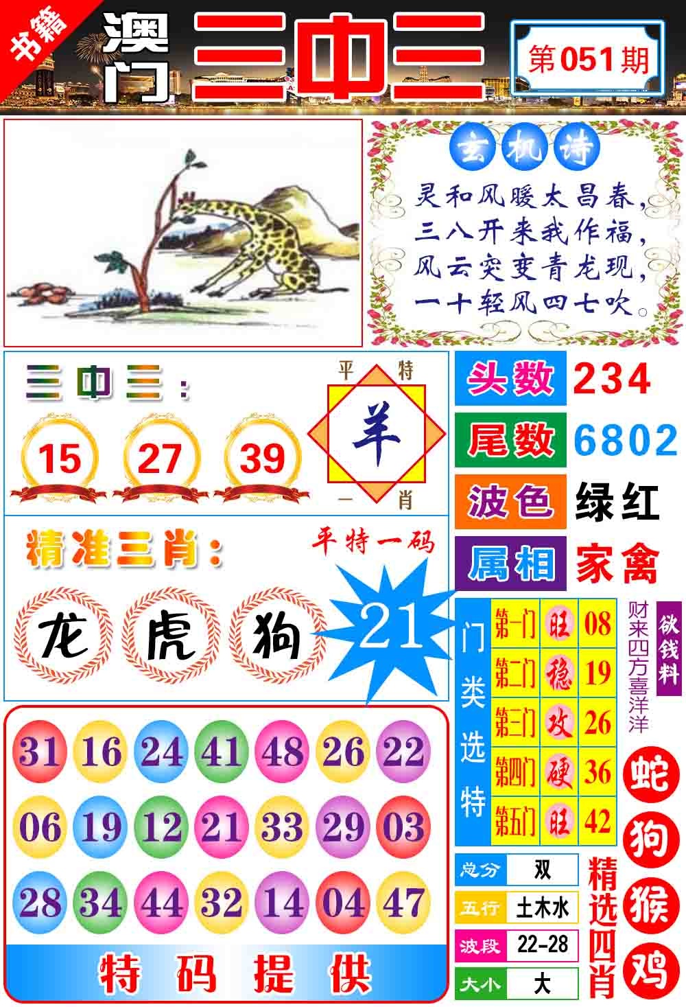 051期澳门宝典三中三[图]