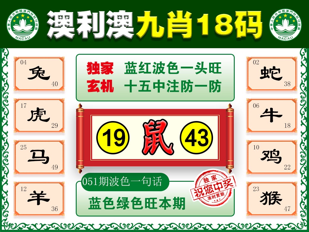 051期澳利澳九肖[图]