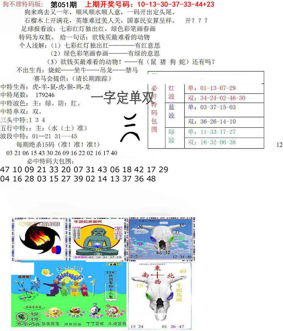 051期狗不理特码报[图]
