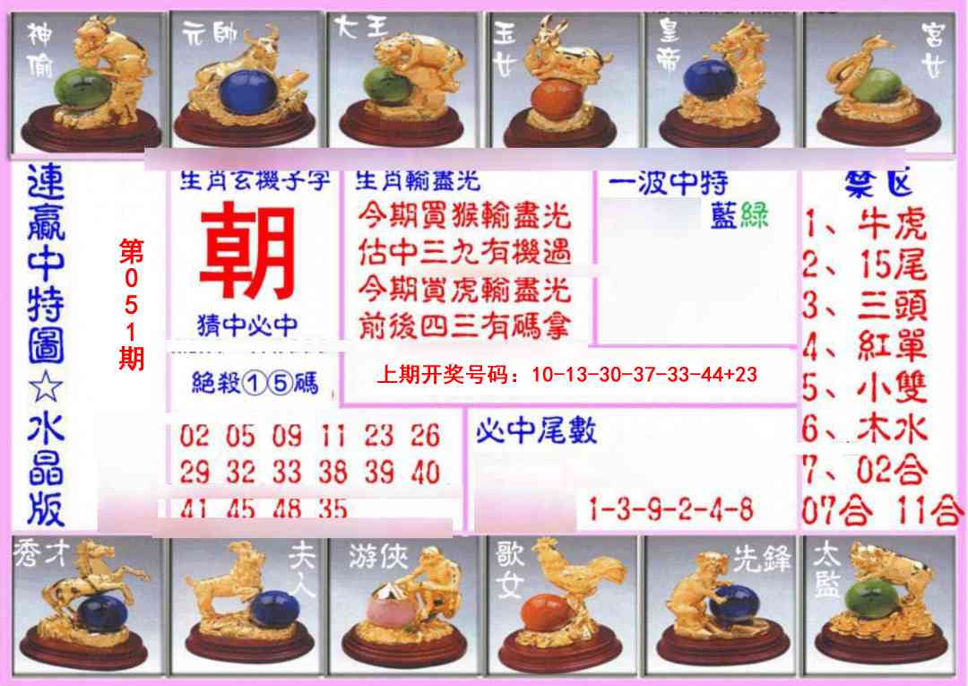 051期连赢中特图（水晶版）[图]