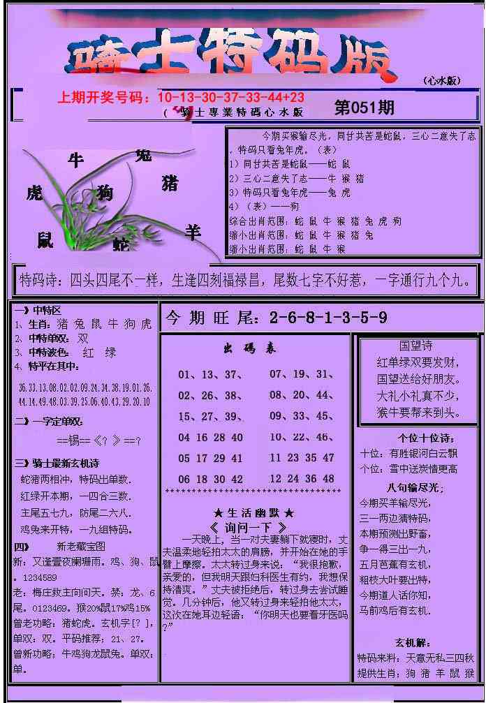 051期骑士特码版[图]